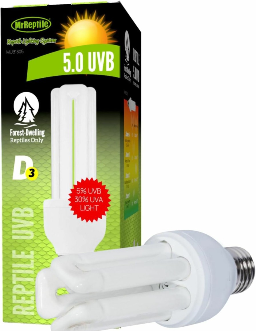 Reptiles & Amphibian MRREPTILE | Mrreptile Uvb Reptile Light, 5.0 Uvb Bulb Light For Reptiles, Uva Uvb Reptile Light, Tropical Reptiles Uvb Lamp, 13 Watts